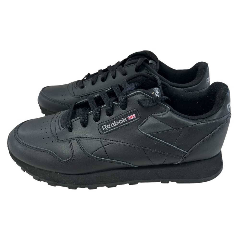 REEBOK Classic Black Leather Big Boys Sneaker 7